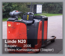 Linde N20 Baujahr: 	2006 Elektro Komissionierer (Stapler)