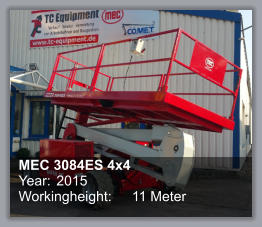 MEC 3084ES 4x4 Year: 	2015 Workingheight: 	11 Meter
