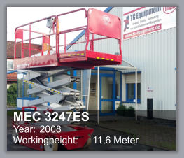 MEC 3247ES Year: 	2008 Workingheight: 	11,6 Meter