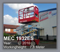 MEC 1932ES Year: 	        2010 Workingheight:   7,8 Meter